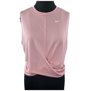 NIKE Womens Pink Dri-Fit Sleeveless Crewneck Cropped Training Tank Top XXL NEW